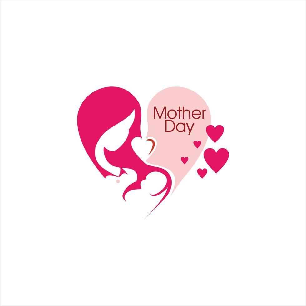 simple love shape mother day illustration vector