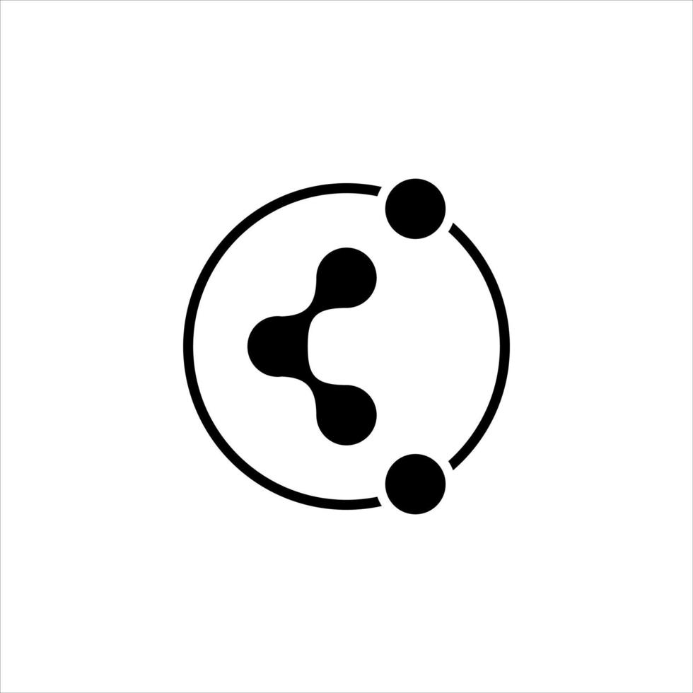 simple black flat circle molecular connection logo idea vector