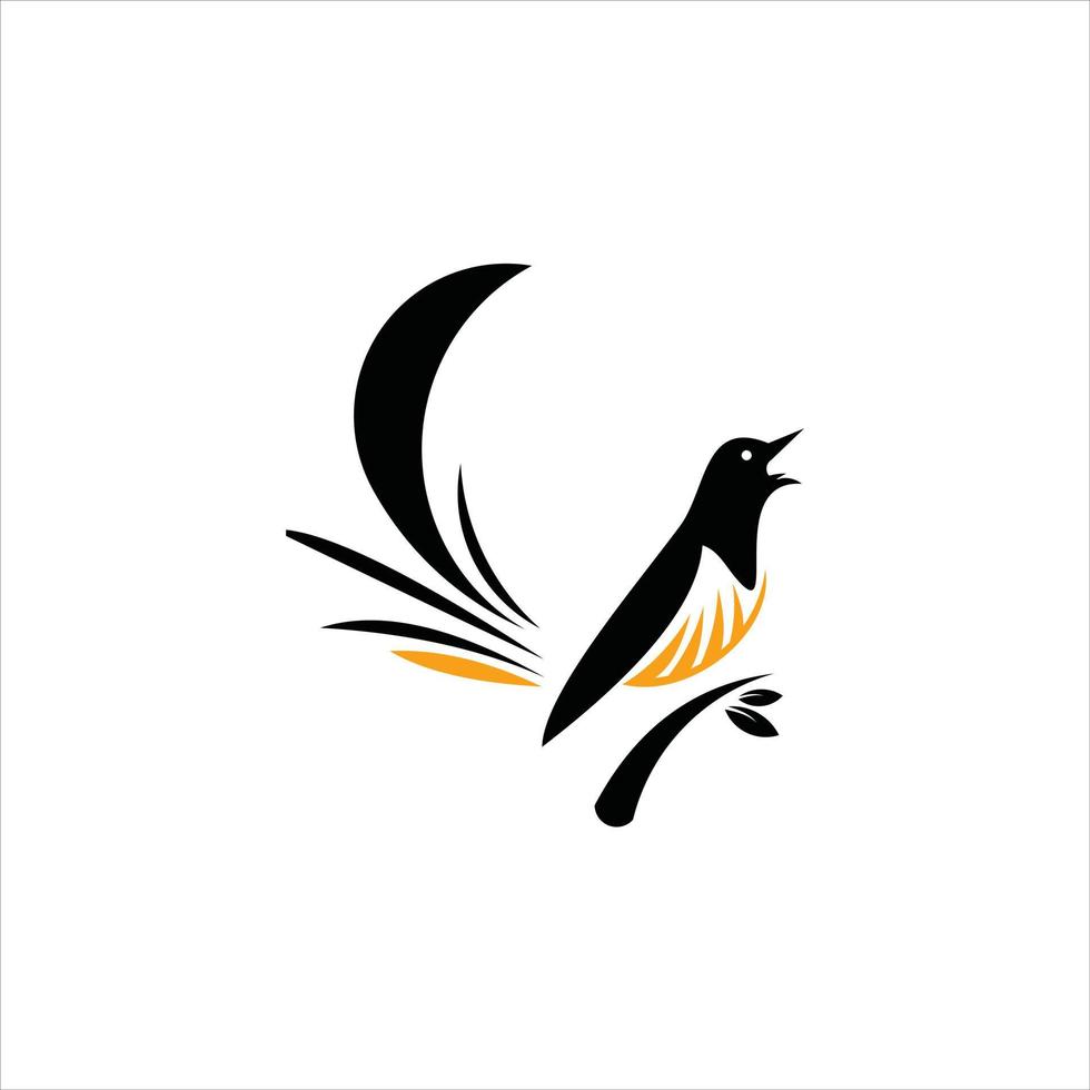 simple modern abstract magpie bird animal logo design icon idea vector