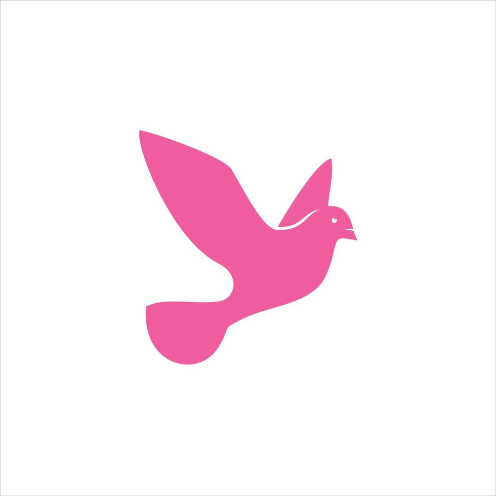 idea de icono de diseño de logotipo de paloma rosa moderna simple vector