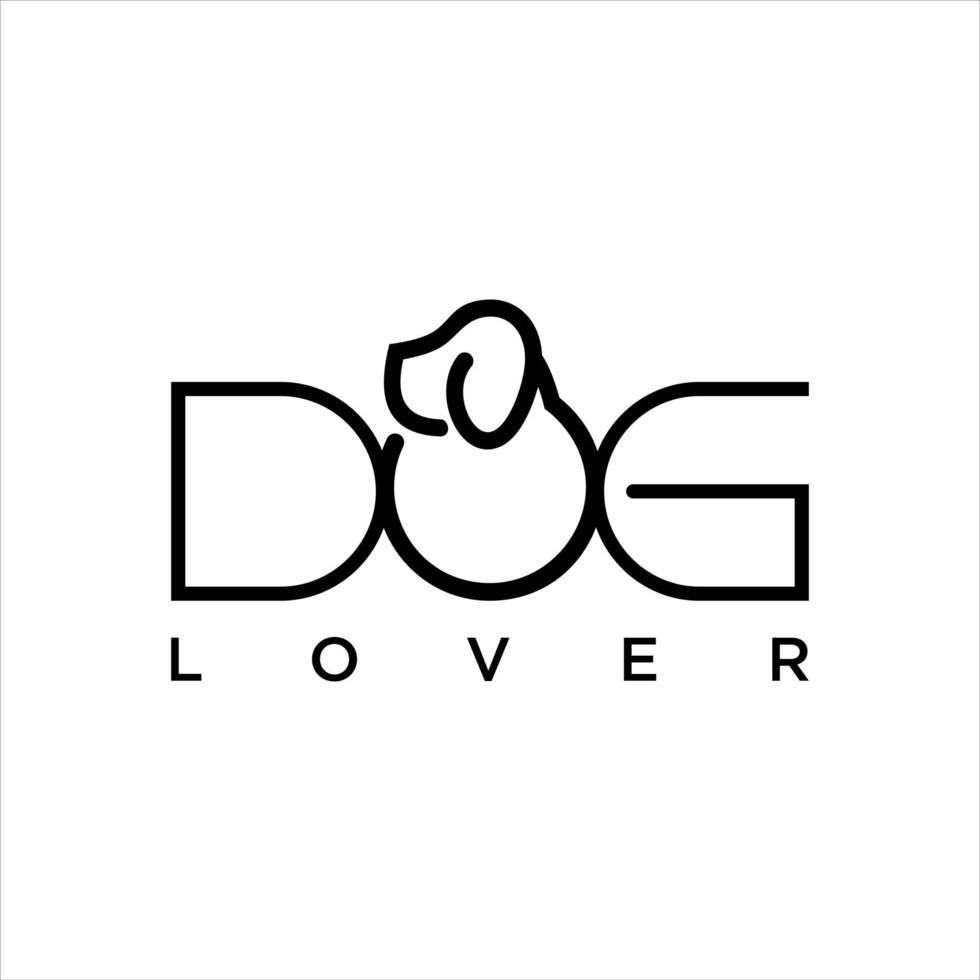 simple black modern typo dog lover lettering vector