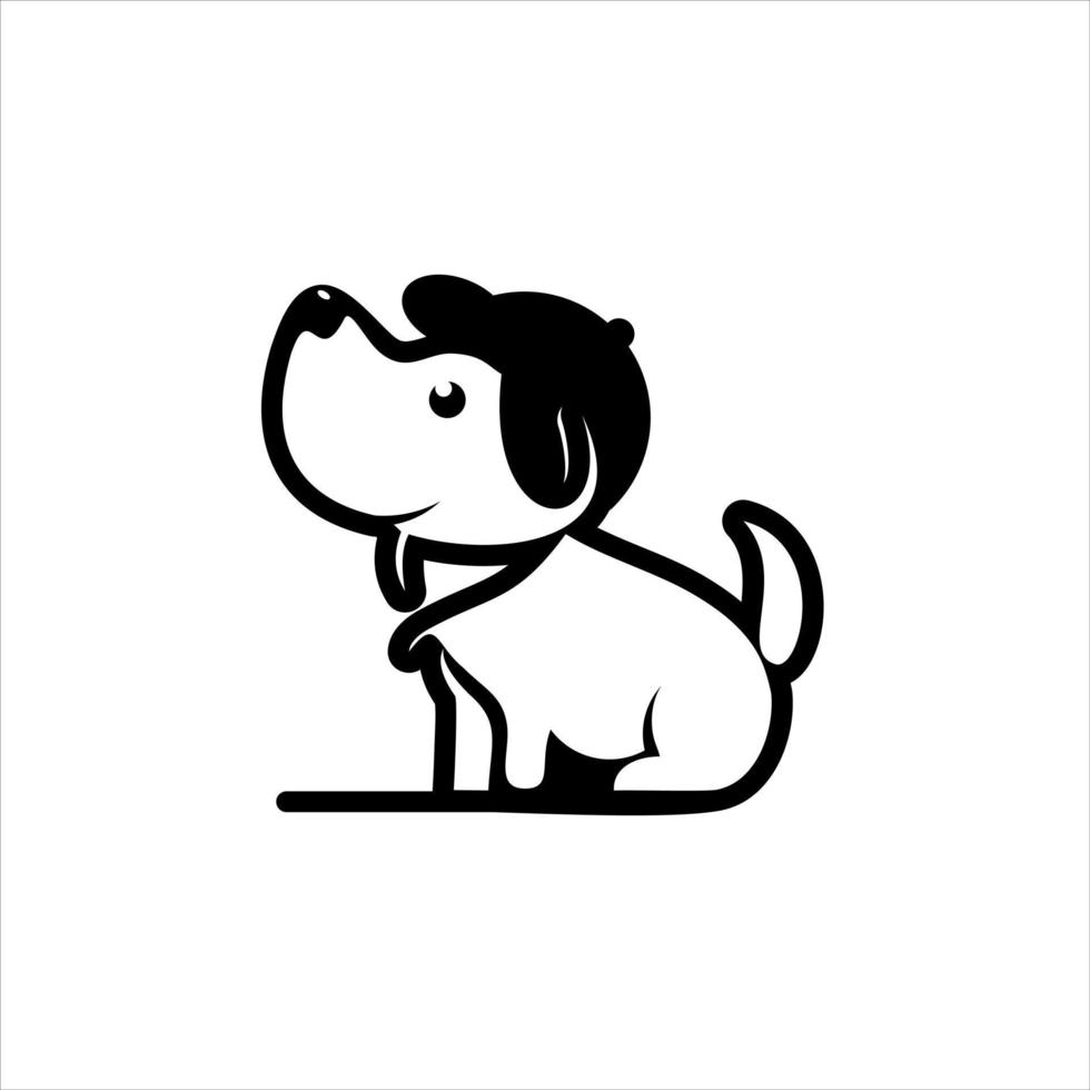 lindo perro mascota divertida tinta ilustración idea vector