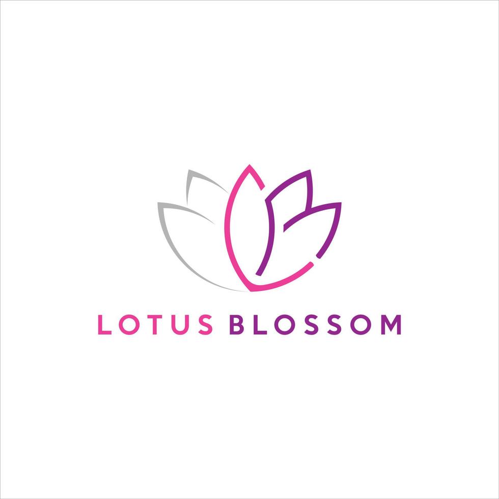 simple line initial lotus logo design idea vector