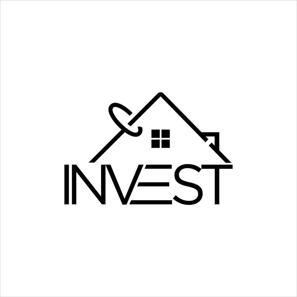 home investment logo simple black line house illustration vector