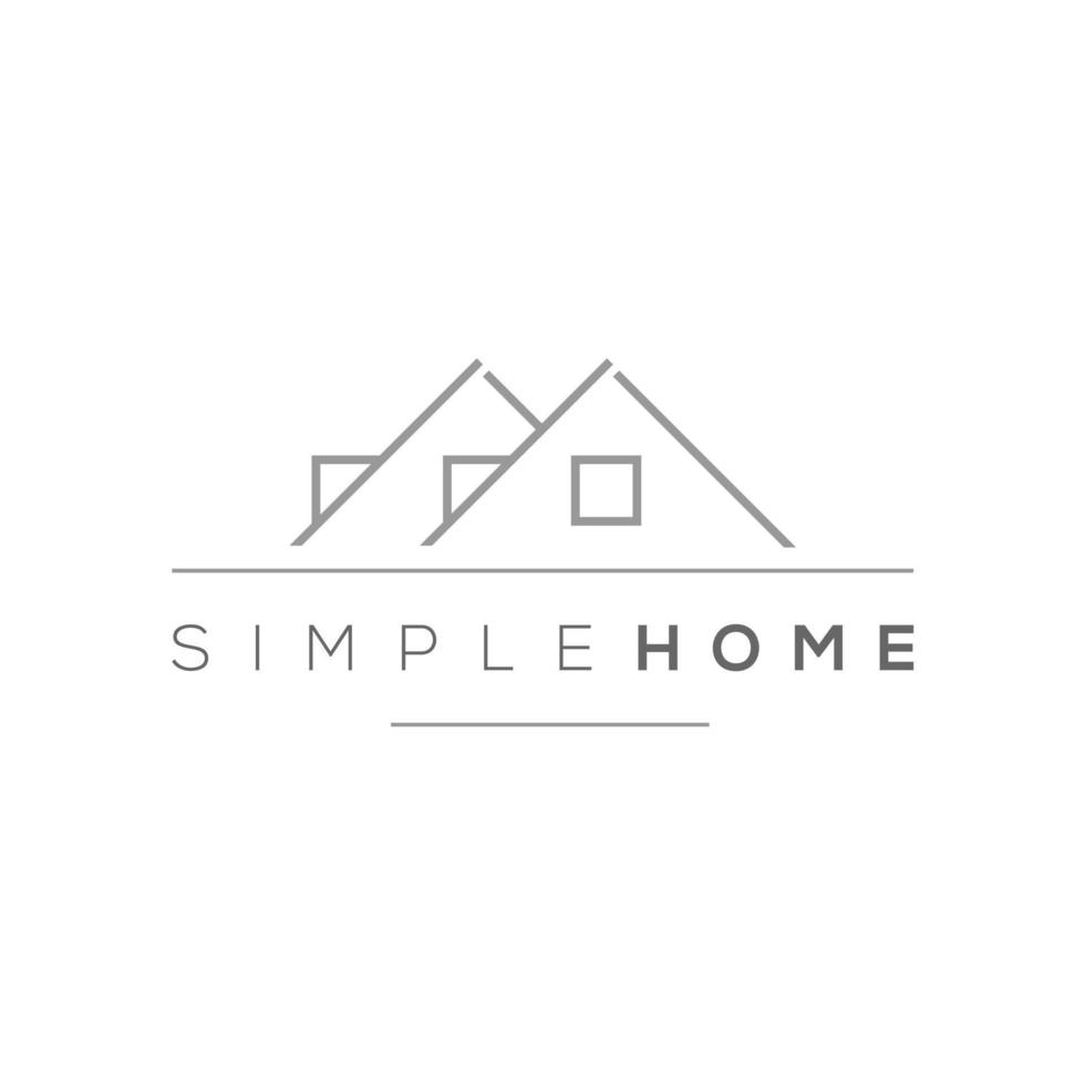 simple line light grey roof modern minimalist home logo estate design idea vector