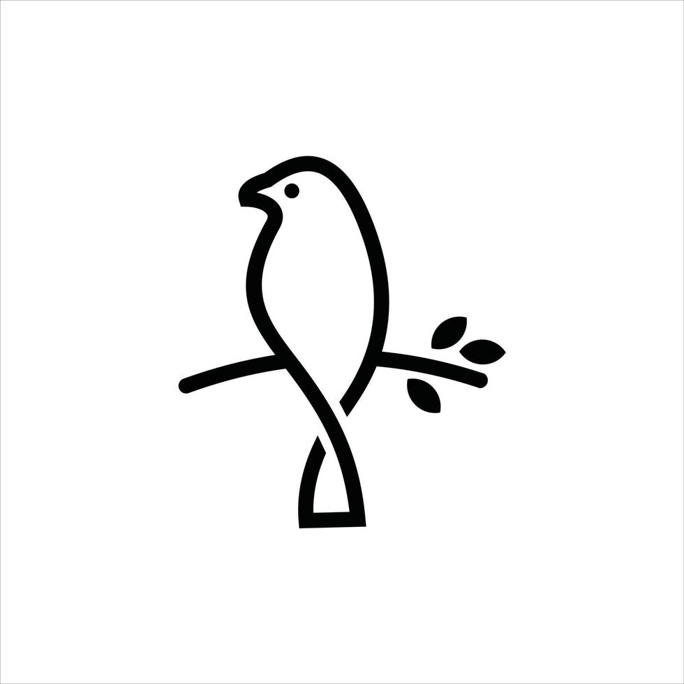 idea de diseño animal de línea simple de logotipo de pájaro vector