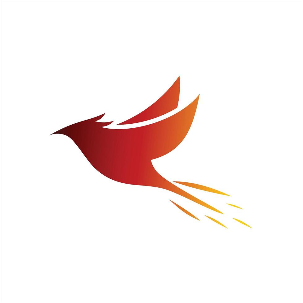 simple flying phoenix bird animal logo design idea vector