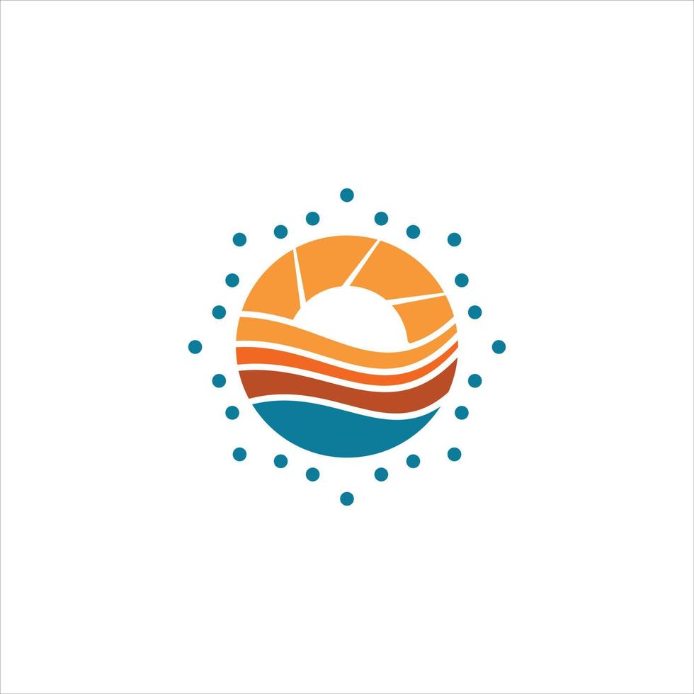 modern simple abstract vibrant color ocean logo vector