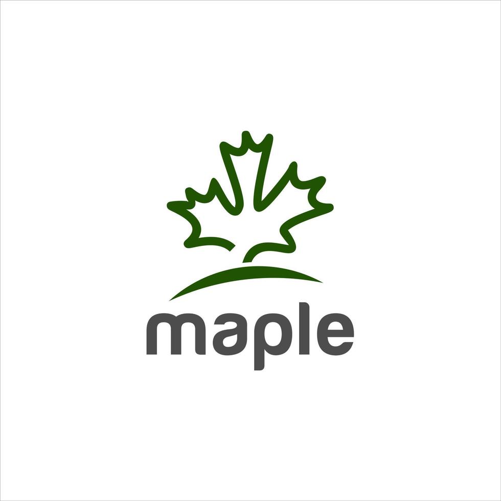 simple modern green maple leaf logo design vector