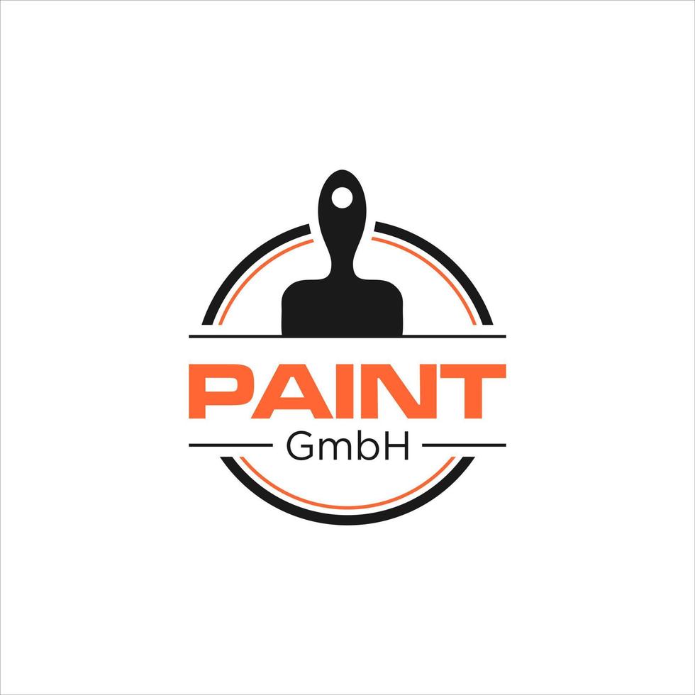 simple badge round painter logo design vector
