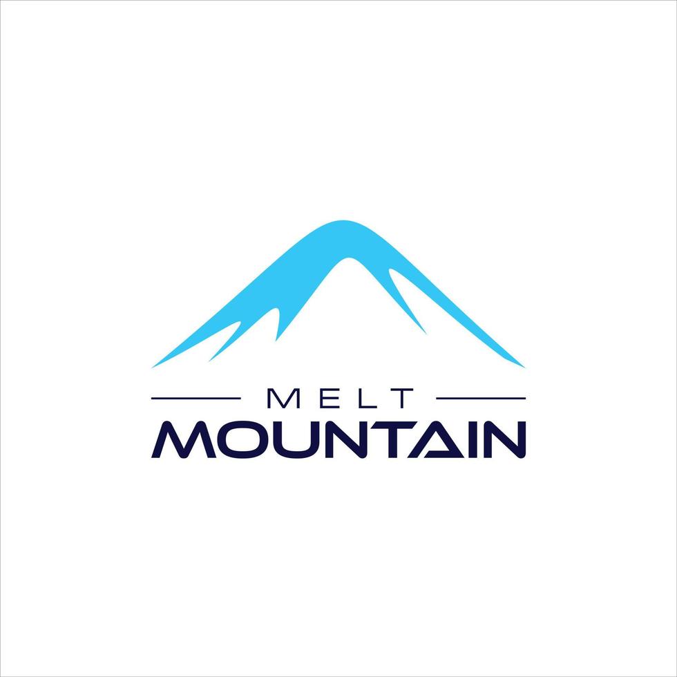idea de diseño de logotipo de montaña de nieve azul plana moderna simple vector