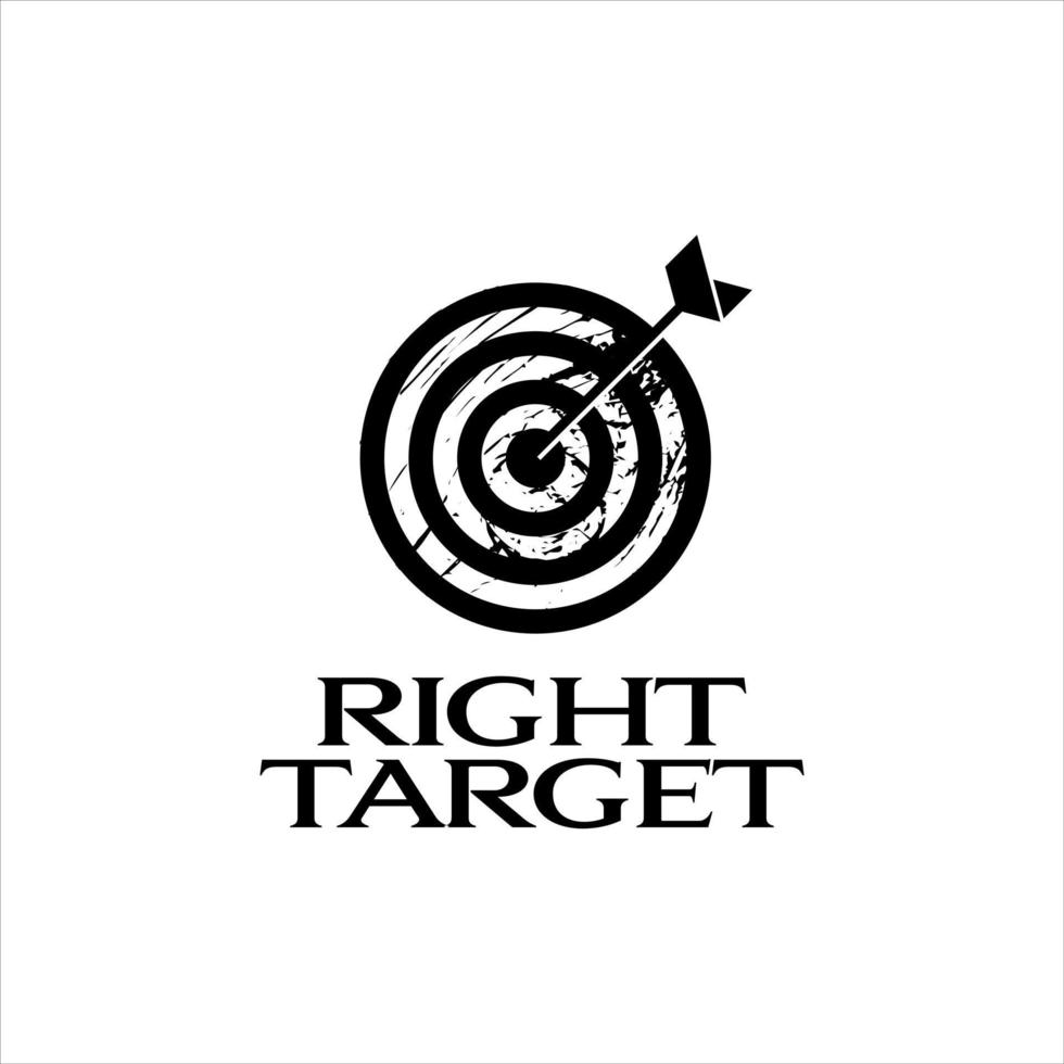 rustic vintage black circle target logo design idea vector