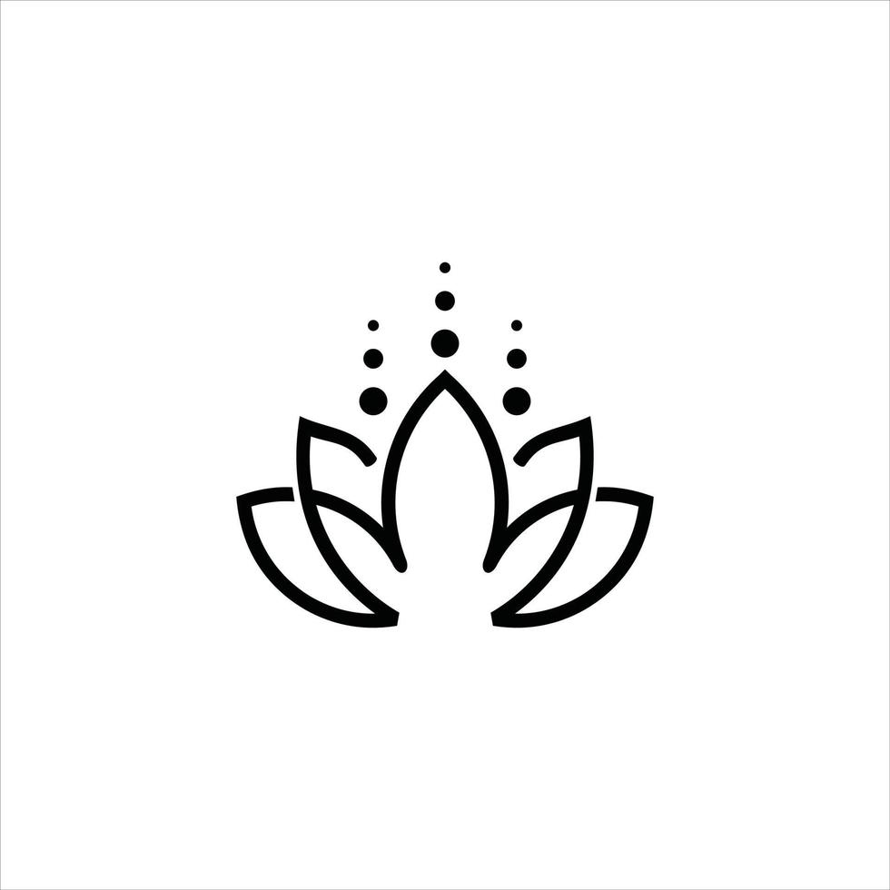 simple lotus line medical logo design idea vector