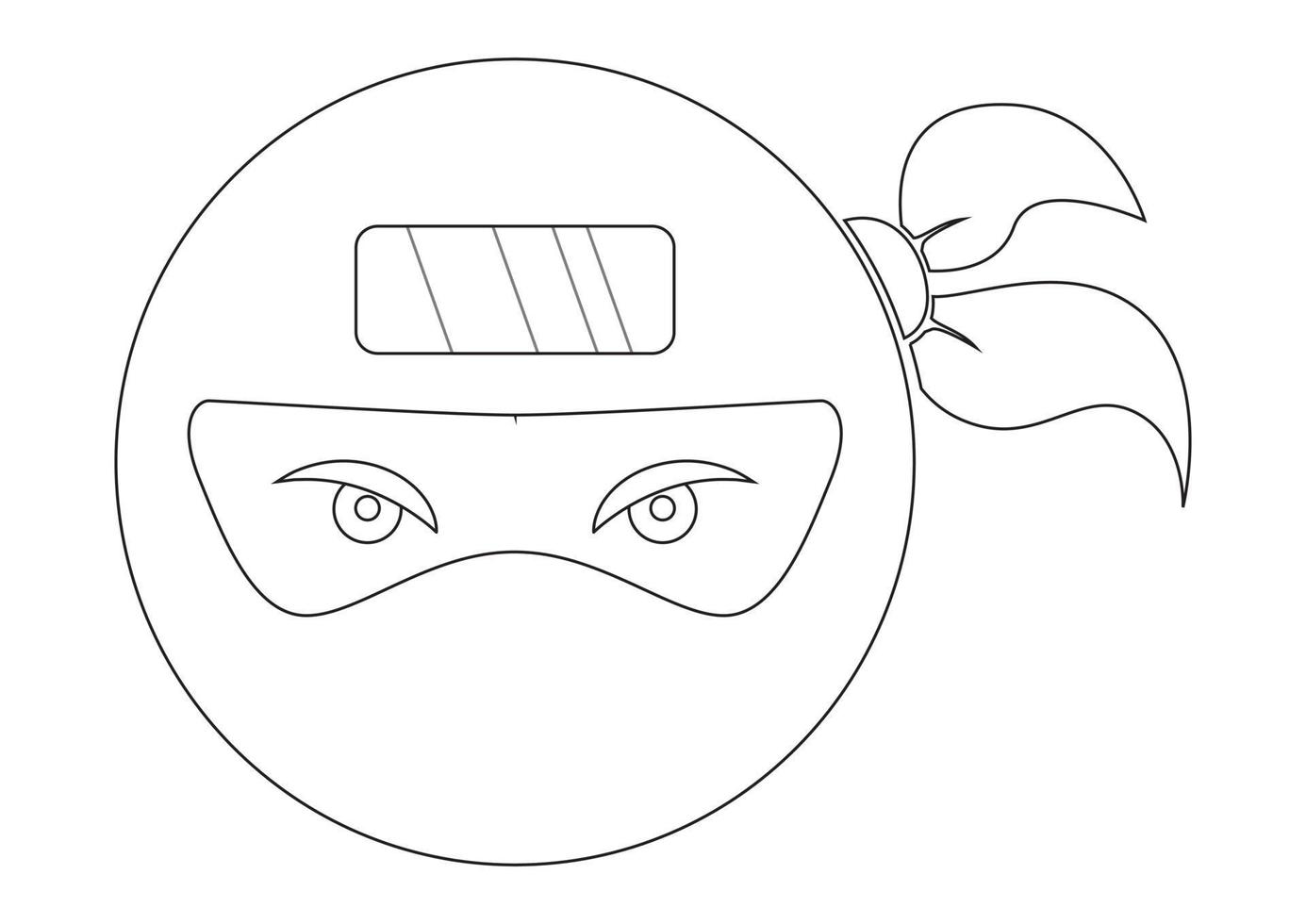 Black and White Ninja Face Logo vector