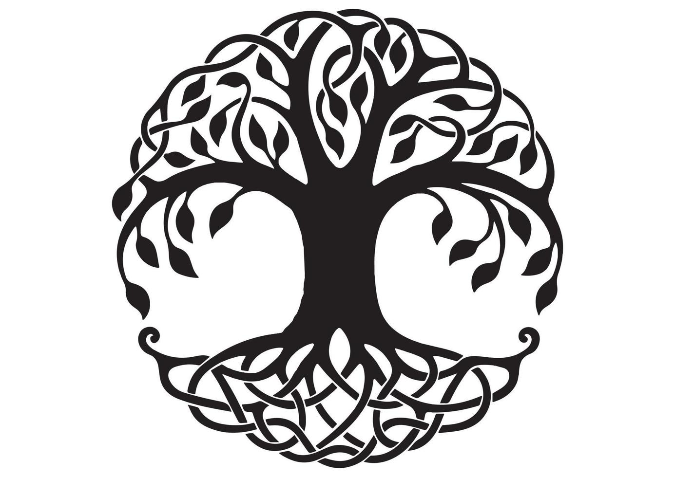 Black Tree of Life. Tattoo Tree of Life vector