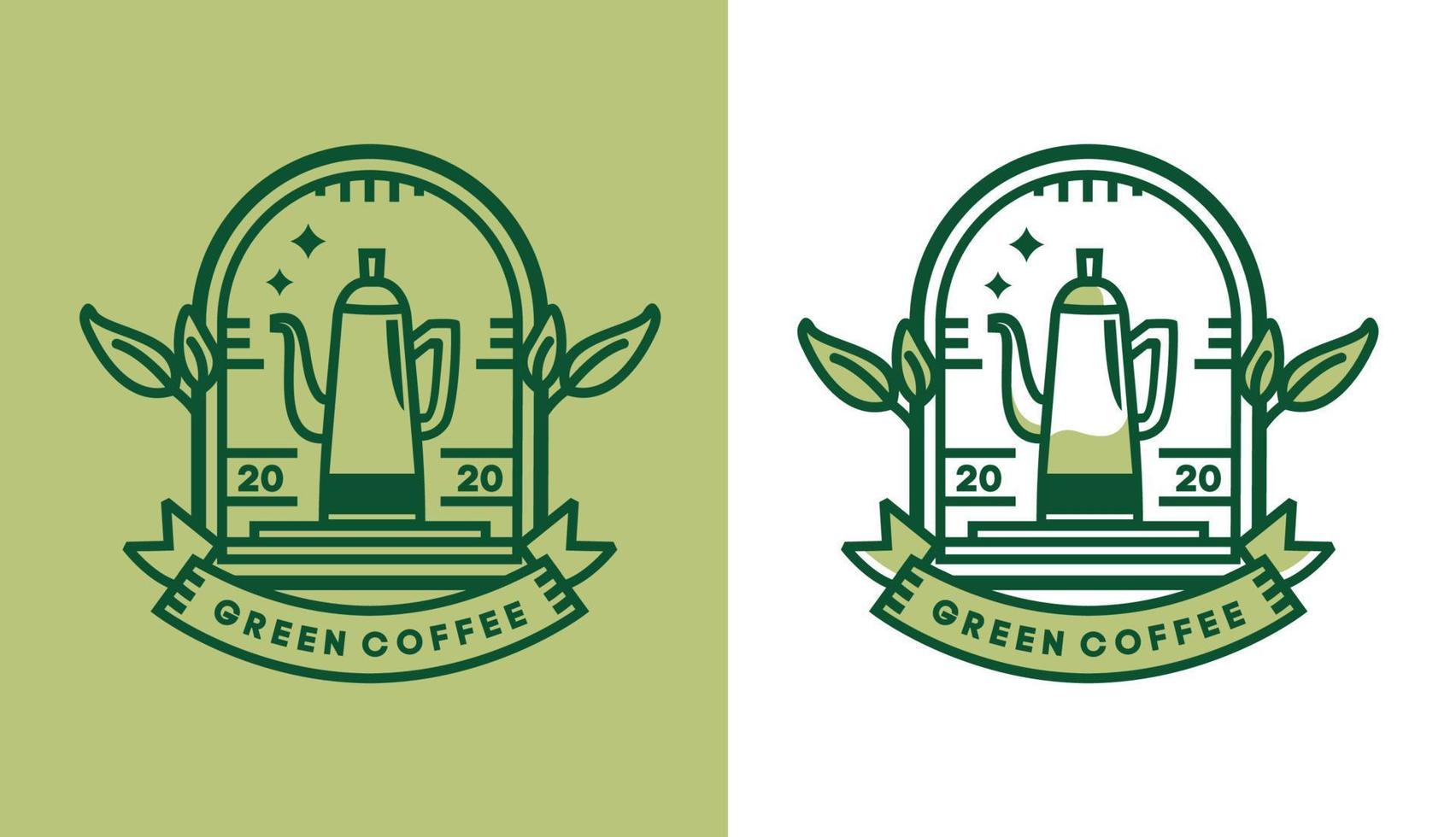 diseño de logotipo de café, percolador de café vintage moderno para logotipo de café, adecuado para negocios de alimentos y bebidas vector