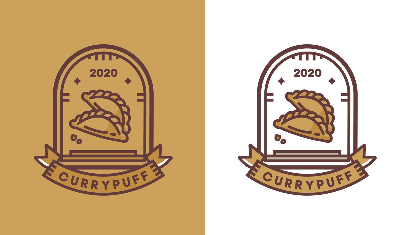 diseño de logotipo curry puff, pastel húmedo vintage moderno para logotipo de café, adecuado para negocios de alimentos y bebidas vector