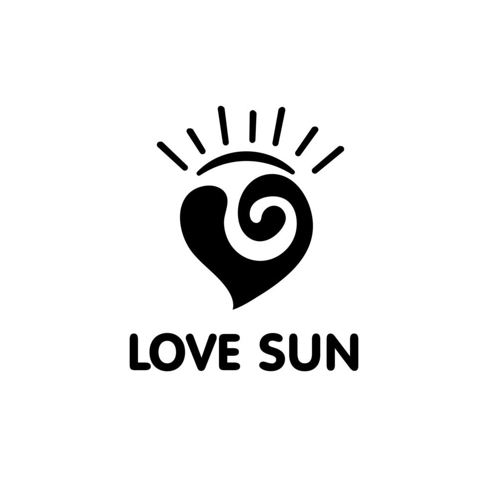 Love shaped wave illustration logo, shining heart vector