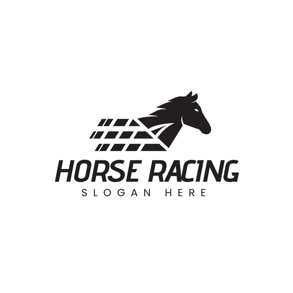 Modern design logos of full speed horse racing, logos of racing clubs, stables and farms, and horse racing events vector