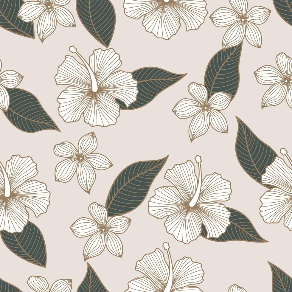 Floral seamless pattern with leaves. tropical background vector