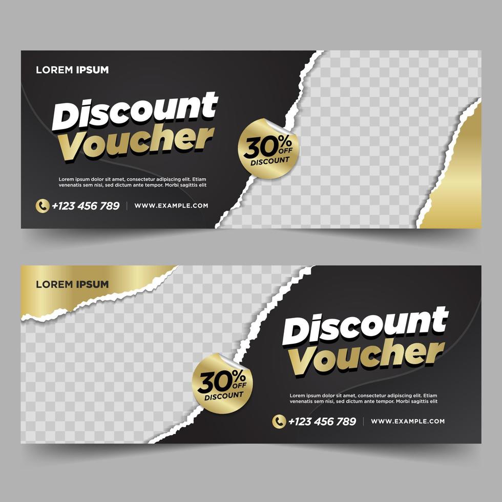 Food gift voucher, discount design template vector