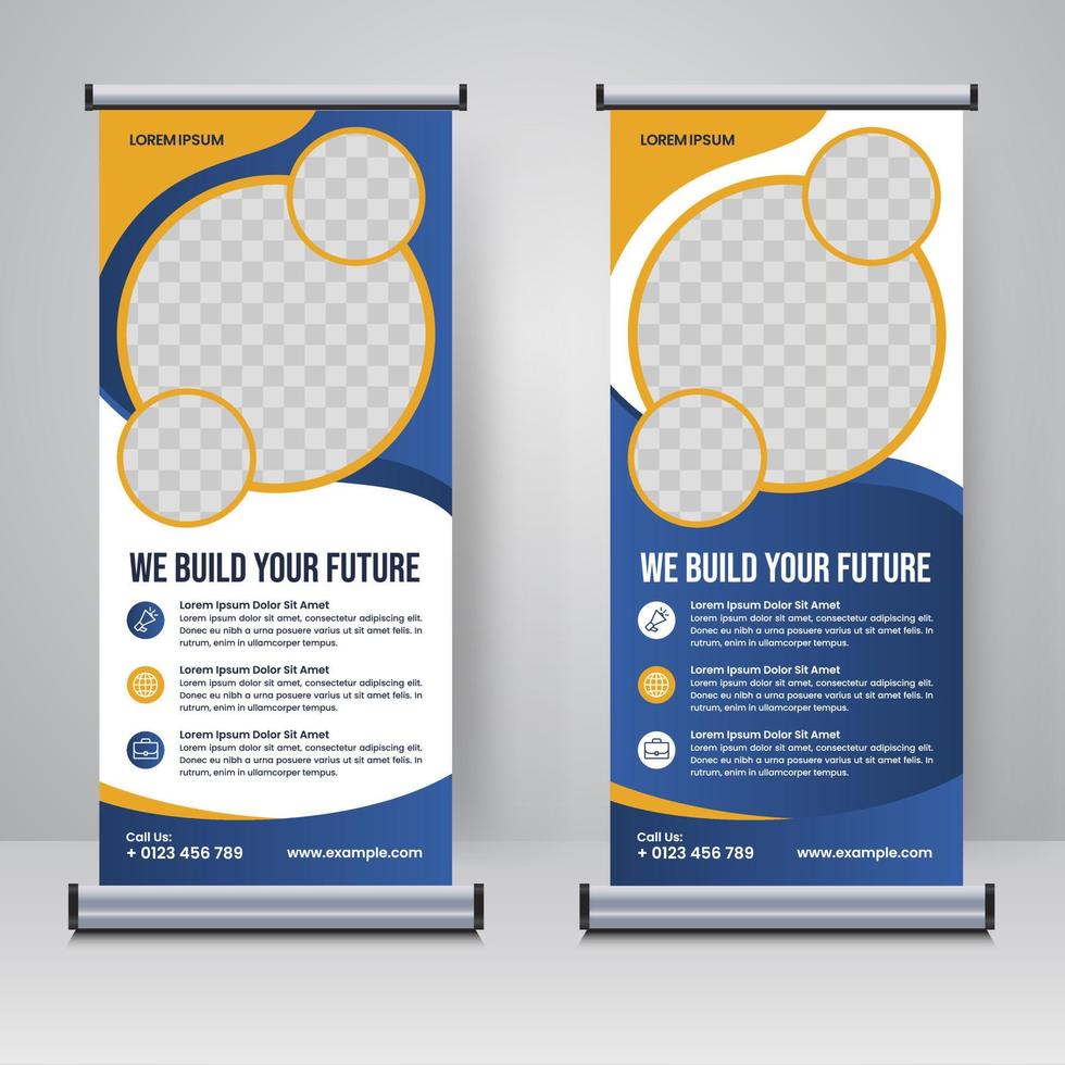 Corporate rollup or X banner design template vector