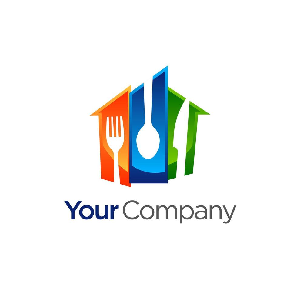 restaurante, plantilla de logotipo de casa de comida vector