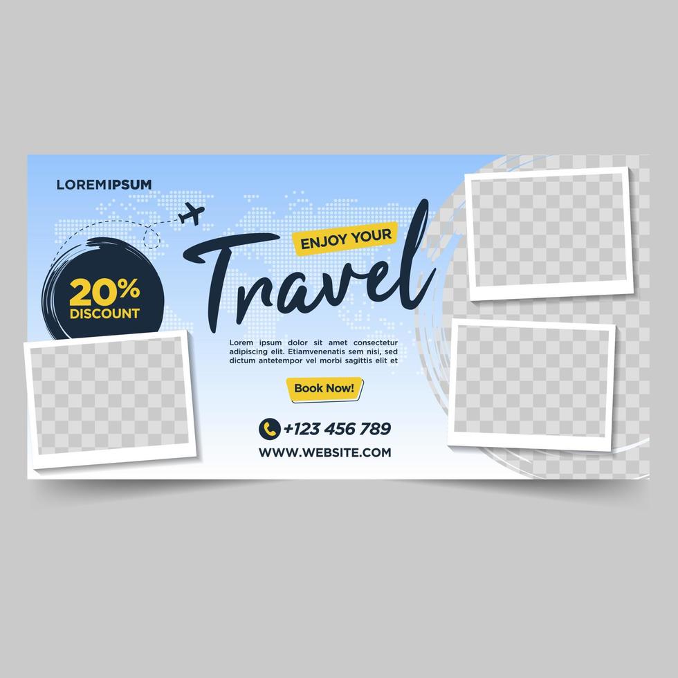 Travel Tours banner template vector