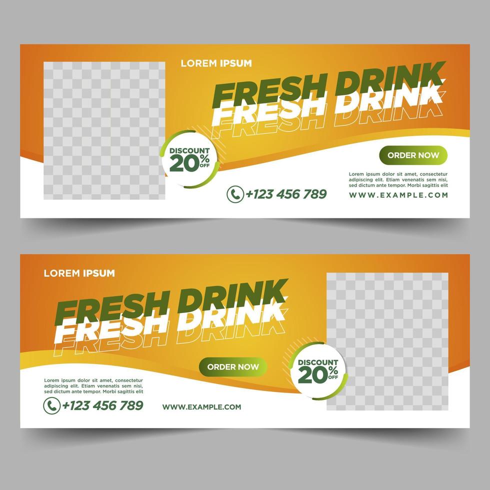 fresh drink social media banner template vector