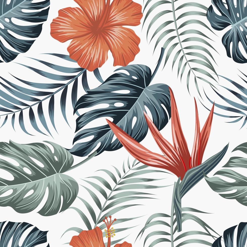 Floral seamless pattern with leaves. tropical background vector