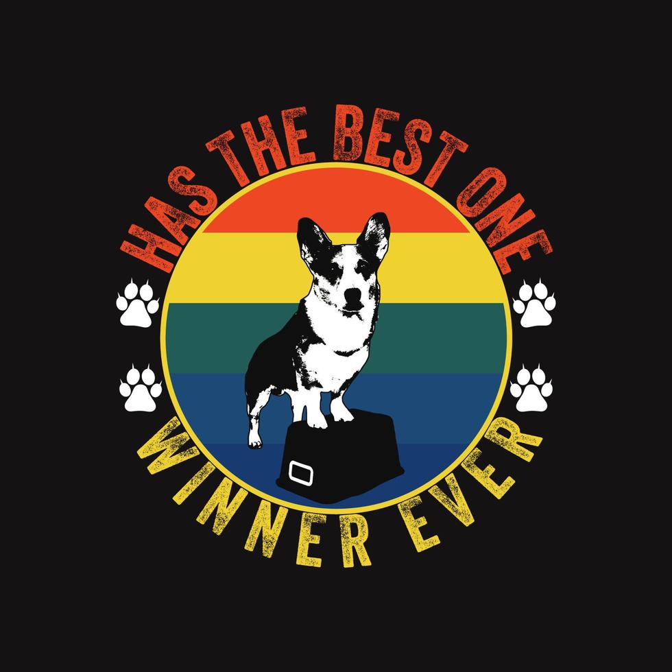 tiene el mejor ganador de la historia, ilustraciones de vectores de perros, diseño de camisetas para perros