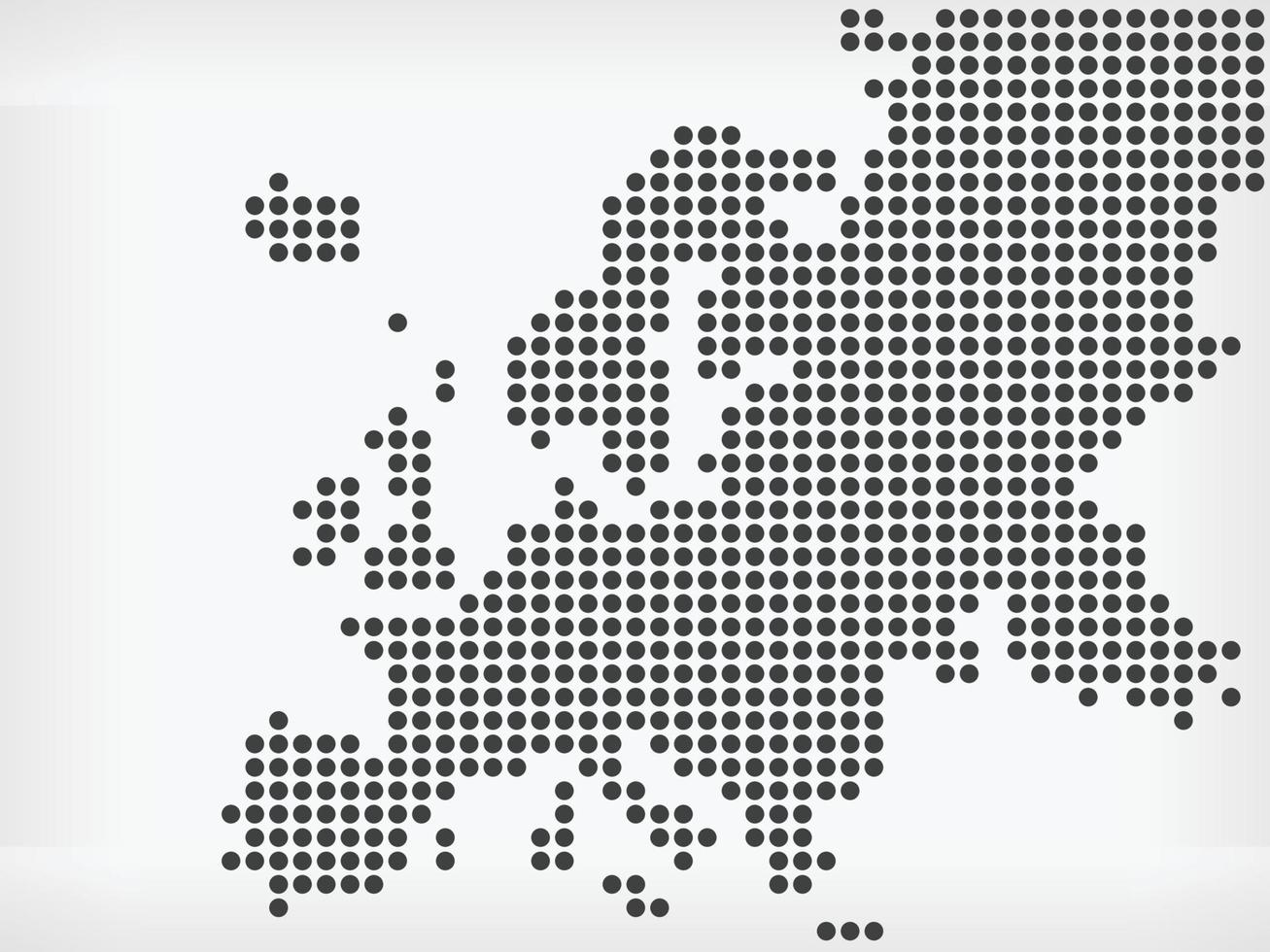European Region Map Pixel Dots Continent Vector Infographic Element