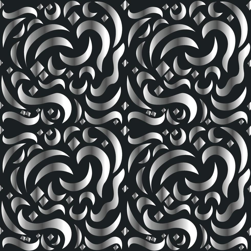 Seamless Pattern Silver Middle East Shapes.eps vector