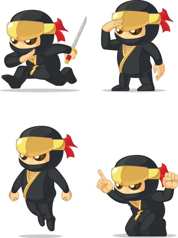 diseño personalizable vectorial del personaje de la mascota del guerrero ninja vector