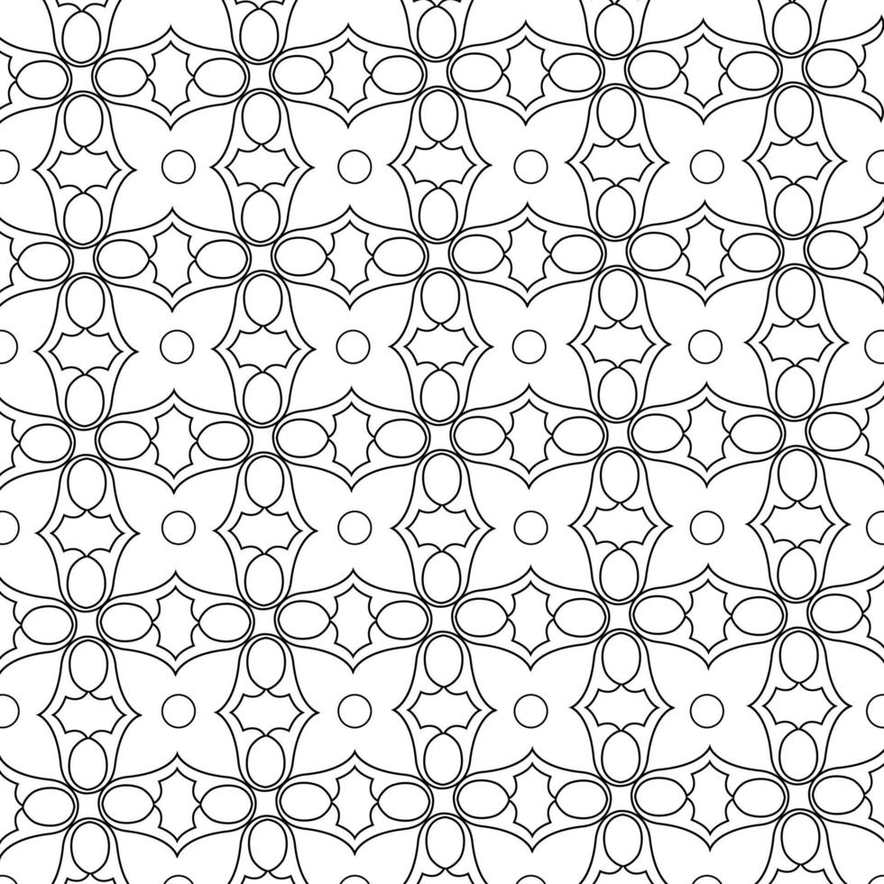 Seamless geometric ornamental color pattern vector in illustration on black and white background