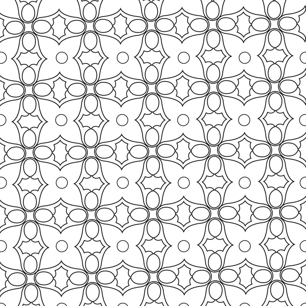 Seamless geometric ornamental color pattern vector in illustration on black and white background