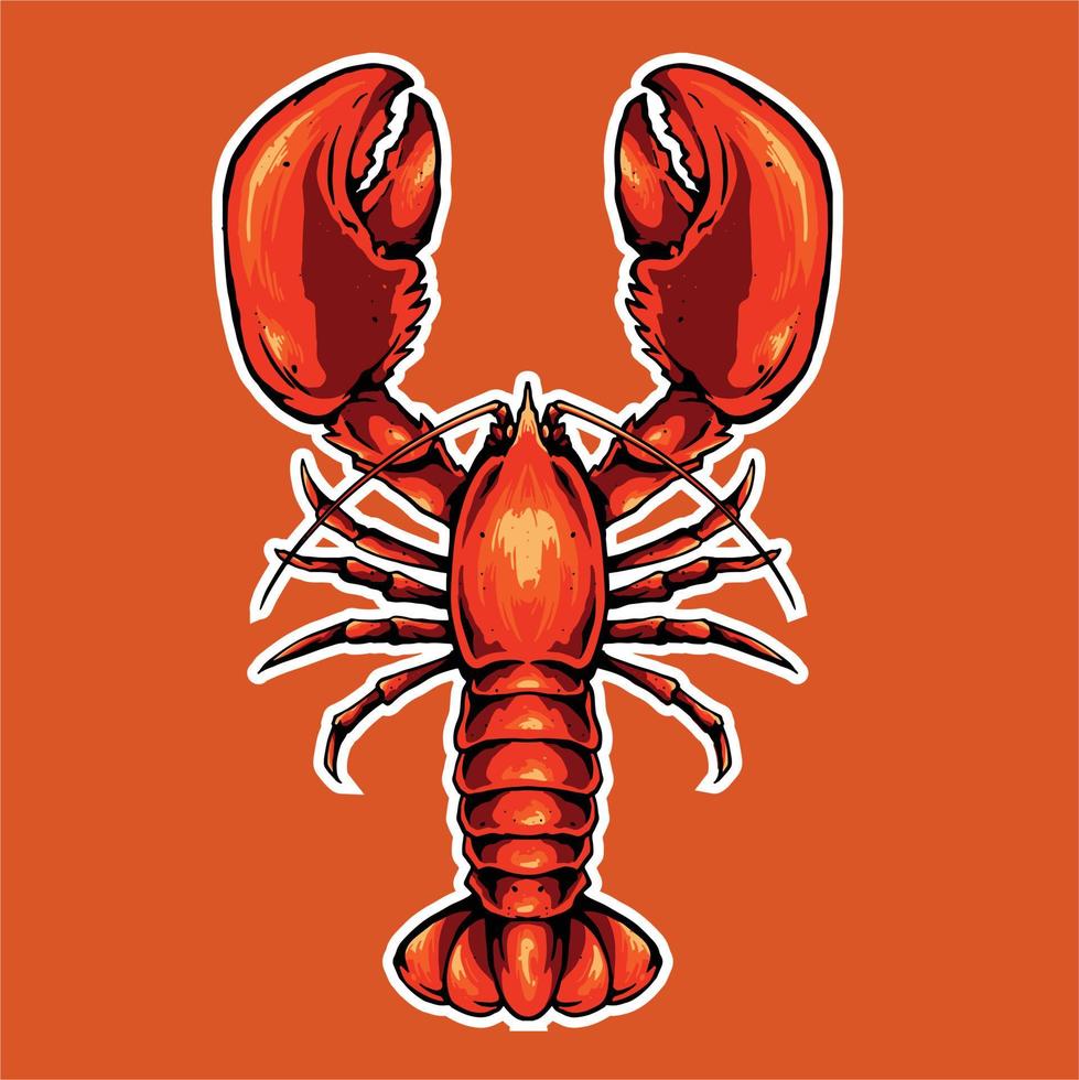 ilustración de langosta o mariscos vector