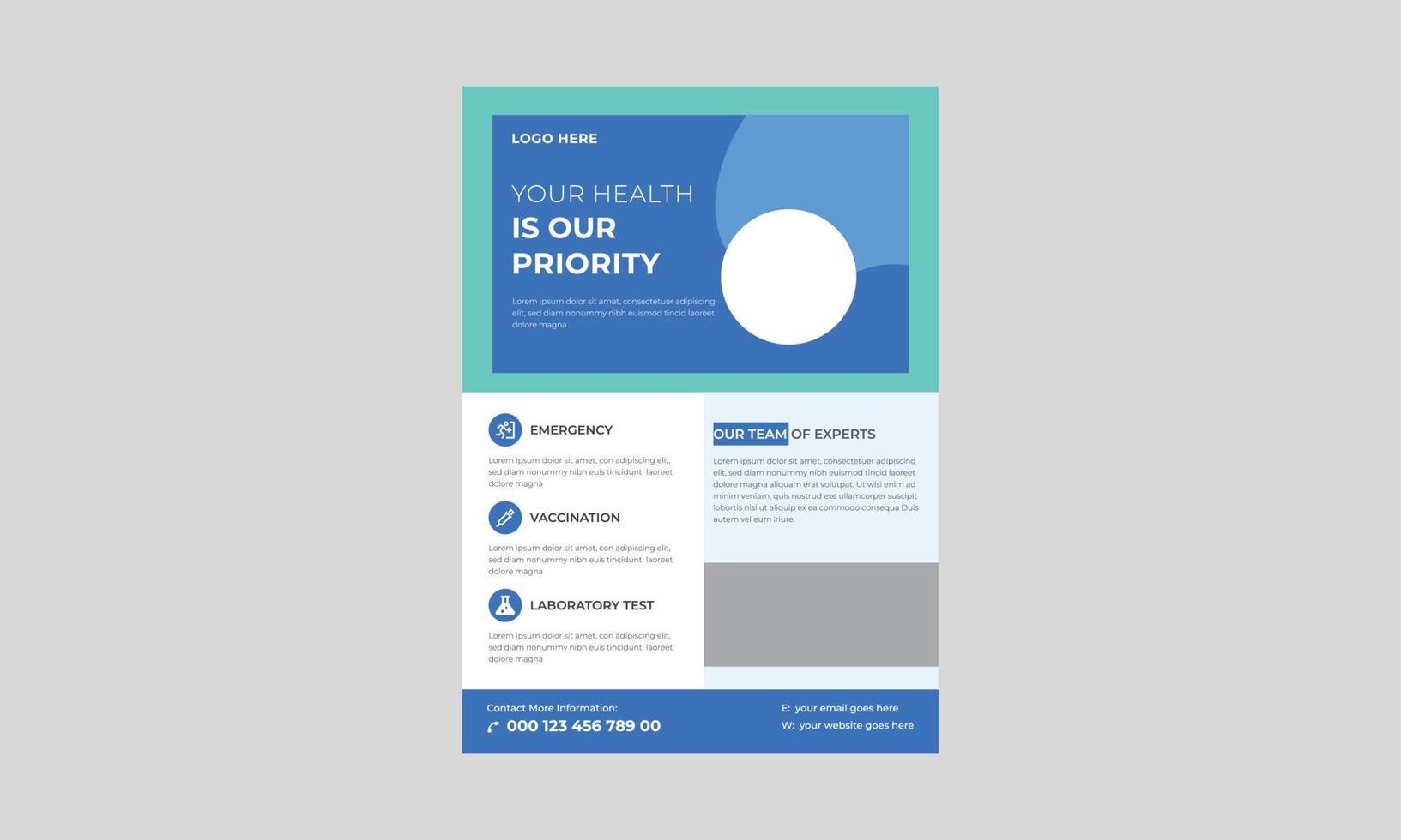 Health Medical Care Flyer, Health Business Flyer, Premium Medical Flyers, vector