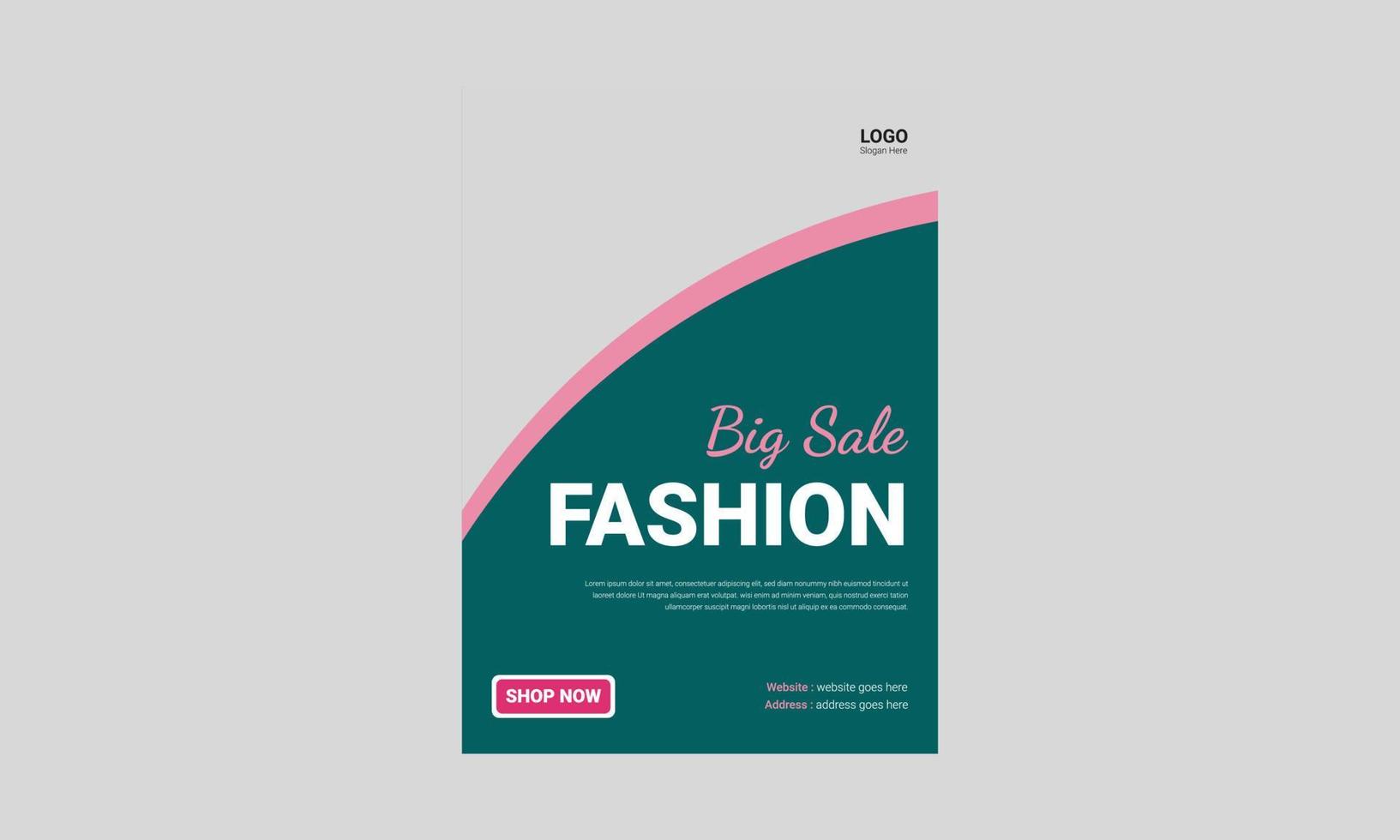 Fashion Sale flyer template design. Big sale flyer poster leaflet design. New arrival fashion sale flyer template, cover, a4 size, flyer, poster, print-ready vector
