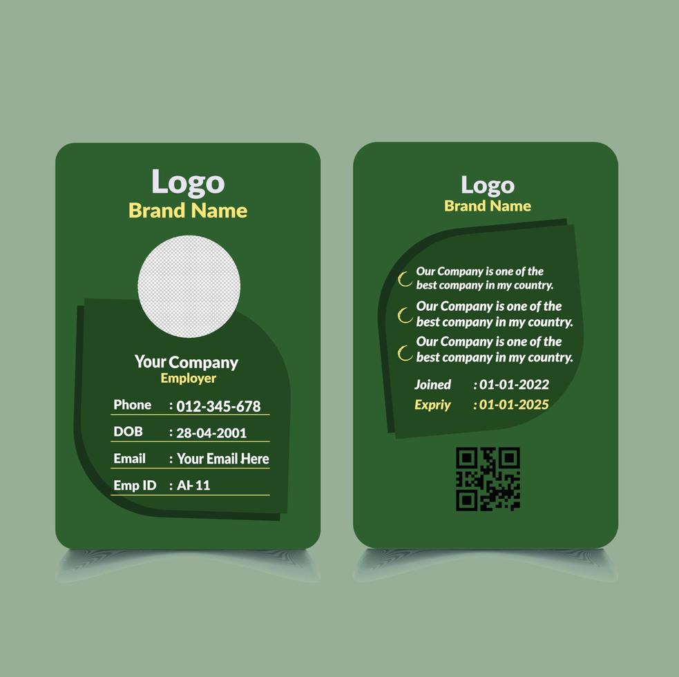 diseño de tarjeta de identificación creativo y único vector