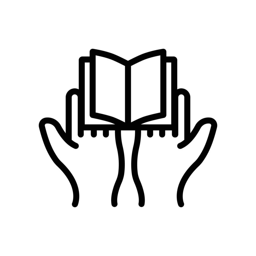 Hand icon with open book. line icon style. suitable for Literature icon, education. simple design editable. Design template vector