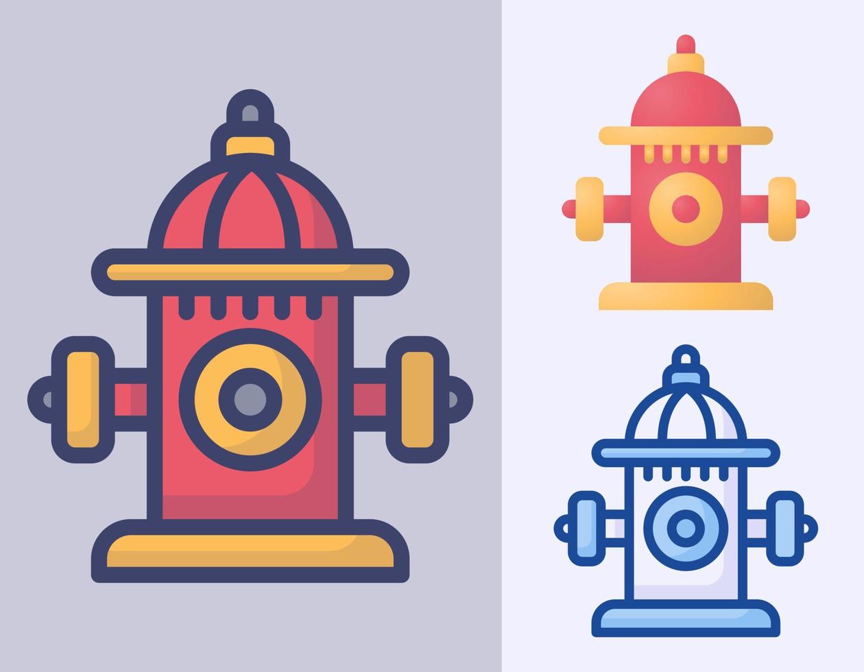 Red fire hydrant icon cartoon vector Illustration