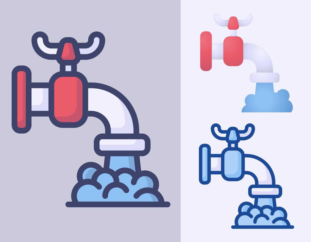 Faucet pipe water icon cartoon vector Illustration