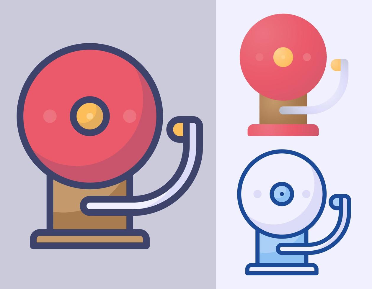 Alert Red Ringing Classic Electric Bell icon cartoon vector Illustration