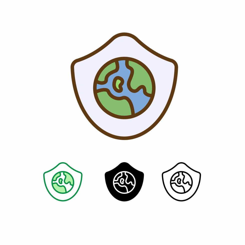 protect earth vector icon isolated on white background. Ecology icon. filled line, outline, solid icon. Signs and symbols can be used for web, logo, mobile app, UI, UX
