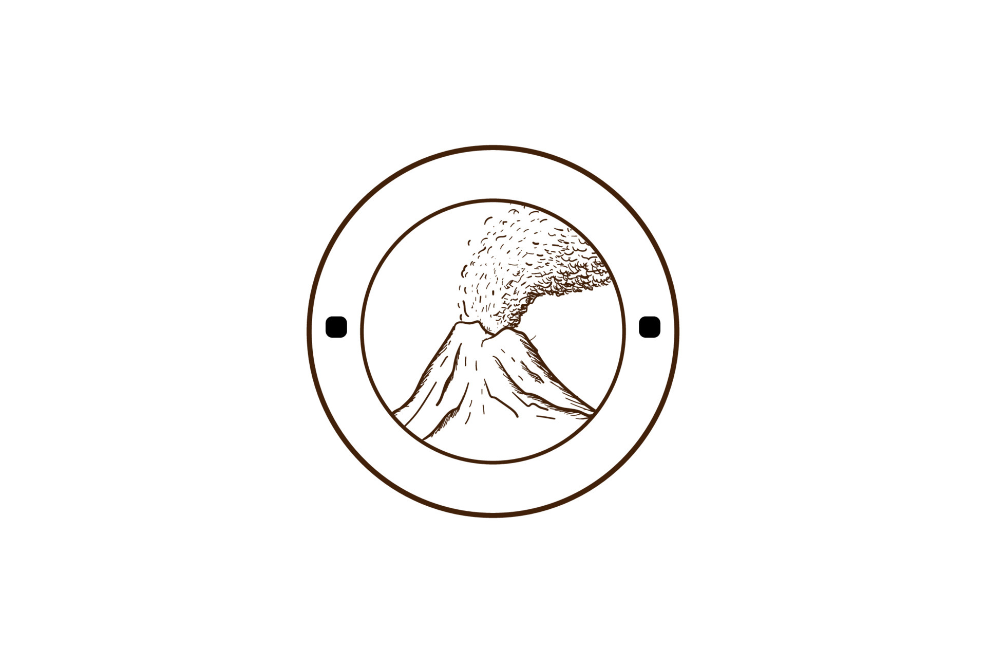Retro Vintage Volcano Mountain Badge Emblem Label for ...