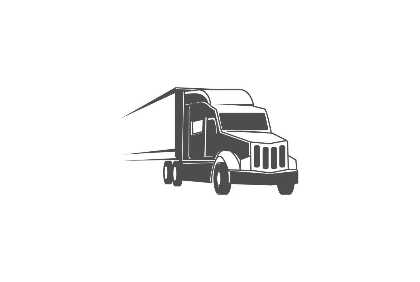 camión de contenedores de remolque pesado retro vintage para vector de diseño de logotipo de transporte de expedición de carga