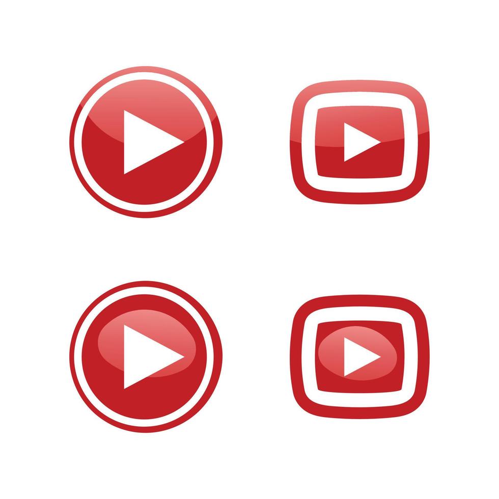 Play media logo set. vector