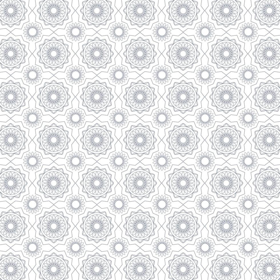 Mandala geometric pattern. Seamless vector background.Gray and white texture vector in illustration