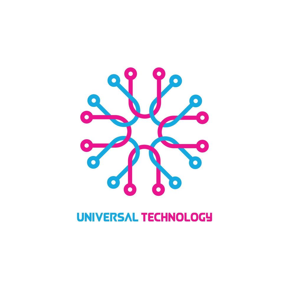 Universal technology vector logo.